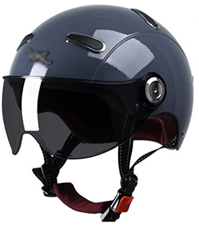 Caschi Demi-Jet ECE DOT Omologato, metà Aperto Faccia Casco del Motociclo con Parasole, Casco Scodella Moto Casco Scooter Caschi Scodella Motorino Portatile (Color : B, Size : M=(57-58cm))