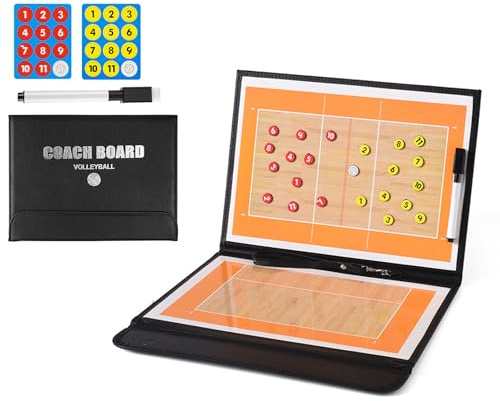 Holzsammlung Volleyball Magnetic Coaching Board Coach Tactics Strategy Training Clipboard,Portable Coach Tool with Dry Erase, Marker Pen