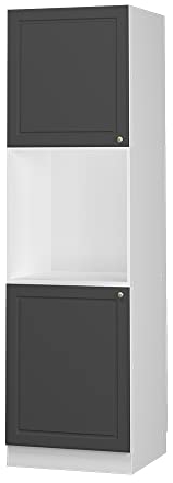 Vicco Oven housing cabinet Fame-Line, Anthracite gold/White, 60 cm open