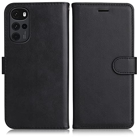 DENDICO Funda para Moto G22, Billetera Carcasa de Piel PU con Ranuras para Tarjetas, Magnético Funda para Moto G22, Negro
