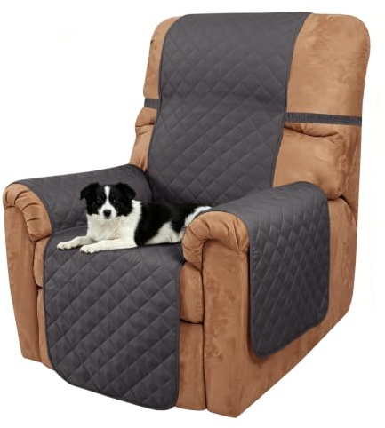 Luxshare Home Schonbezug für Liegestühle, wendbar, Couchbezug für Haustiere, Faule Jungen, Möbelschutz(71cm Relaxsessel,Dunkelgrau/Hellgrau)