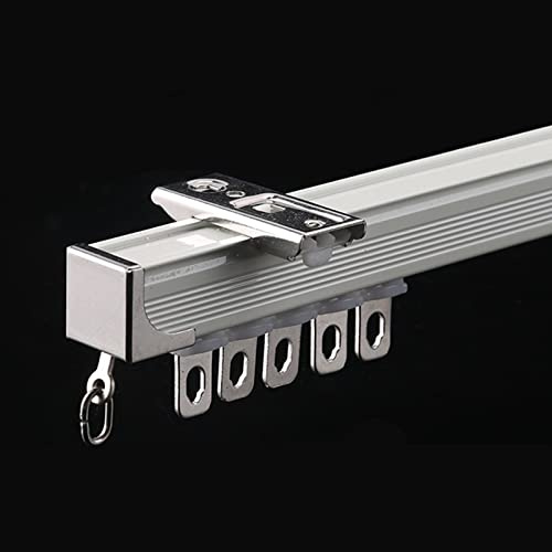 TEN-HIGH Riel de cortina de aluminio, Herrajes Para Cortinas,Riel de cortina de solo/doble carril Longitud 1m-2.5m Modelo estándar