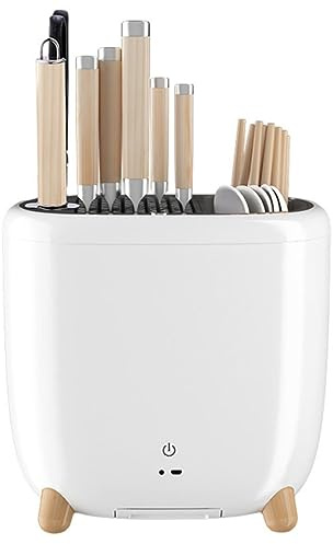 LANMOU Porte couteau Stérilisant UV, Support Couteau de Cuisine Range Couteaux de Cuisine Set Couteau Cuisine Bloc Couteaux Cuisine Pratique Bloc Couteau Universel avec Chargeur USB