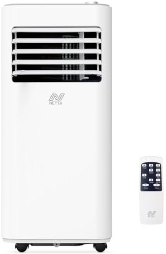 NETTA Portable Air Conditioner 3-IN-1 7000BTU, Dehumidifier, Cooling Fan - Remote Control, LED Touch Control, Adjustable Temperature, for Home, Bedroom, Living room,Office [Energy Class A]
