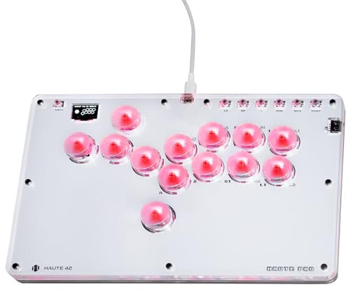 JZW-Shop T13 Arcade Stick for PC/Switch/PS4/PS3 (USB, 13 Buttons, Joystick, Hot-Swappable & DIY Support, Custom RGB Light)