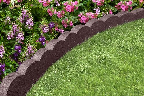 Flexi Curve Lot de 2 Bordures festonnées en Caoutchouc pour Bordure de Jardin 120 cm Marron