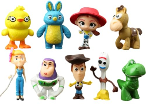 RFJYGWQM 9PCS Mini Figures Set, Cake Topper, Cupcake Figurines Party Supplies For Kids Birthday, Baby Shower, Story Theme Party