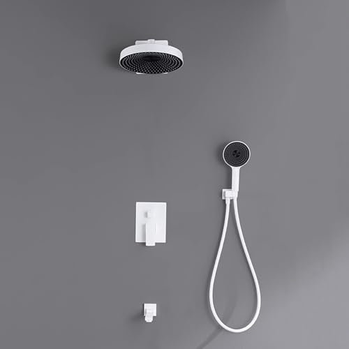 BiaoTeng Duscharmatur Unterputz Regendusche Wand Heiß Und Kalt 3 Funktionen Messing Einhebelmischer Duschamaturenset Regendusche Unterputz Weiß