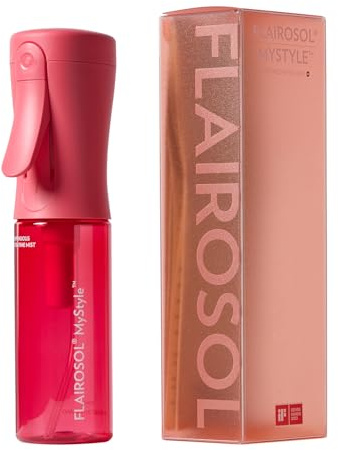 FLAIROSOL Haarsprühflasche – Kleine Reise-Sprühflasche, ultrafeiner, kontinuierlicher Sprühnebel für Gesicht, Haarstyling, Salon, Reinigung, Kosmetik, Gesichtswasser, 90 ml, Rot