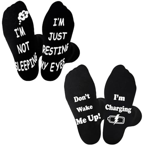 SSKHE 2 pares de calcetines divertidos, calcetines negros para hombre, antideslizantes, regalo de cumpleaños para papá, calcetines divertidos novedosos para hombres, novio, marido, talla 9-11, Negro