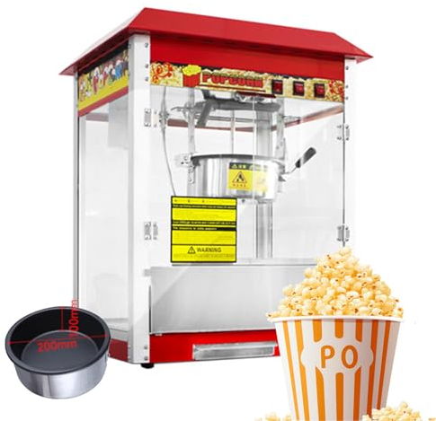 JJENXYYDS Commercial Popcorn Machine Maker Popper,Countertop Popcorn Maker Machine,Retro Cinema Popcorn Maker Machine,High Output Popcorn Equipment with 3-Switch Control