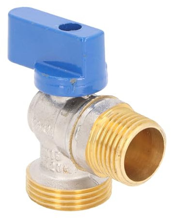 Valvola di Arresto Ad Angolo, G1/2 x G3/4 (DN15 x DN20) Filettatura Maschio Valvola a Sfera a Un Quarto di Giro in Ottone Valvola di Intercettazione dell'Acqua per Bagno WC Cucina
