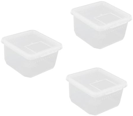 YARNOW 3er-Box Futterbox Für Reptilien Haustier Tiere Reptilfall Tierbedarf Fischzuchtbecken Betta-zuchtbecken Garnelen Zuchtbecken Spinnentiere Mini-reptilbehälter Käfig Transparent Pp
