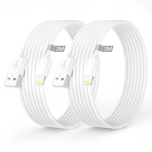 Cavo iPhone Originale Apple Certificato MFi, Cavo Lightning 3M+3M 2Pack, Cavetto Phone Cavi Ricarica i-Phone Caricatore iPhone Filo Cavi USB per iPhone 14 13 12 11 Pro Max XS XR 8 7 6 5 SE iPad
