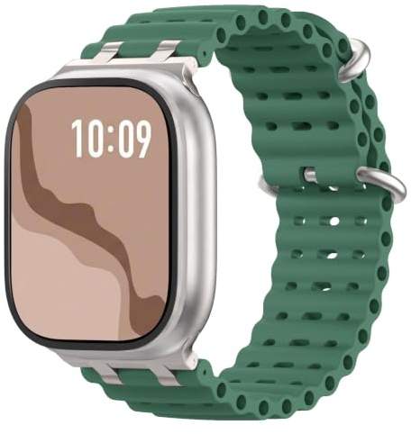 Astorgos Correa Ocean Mejorada Compatible con Apple Watch 42/44/45/46/49mm | Para iWatch Ultra 3/2/1,S11/10/9/8/7/6/5/4,SE 3/2/1, para Hombre y Mujer, Conector Metálico, Silicona, Deportiva, Bicolor