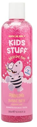 Kids Stuff Pink Sparkling Bubble Bath | Kids Bubble Bath with Strawberry Swirl Scent | Turns Water Pink & Sparkling for Bathtime Fun | Dermatologically Tested | Mild & Gentle on Skin | Vegan | 300ml