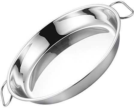 BEBEMOKO 1pieza Plato De Acero Inoxidable Para Servir Frutas y Pasteles Casa Con Asas Bandeja De Cocina Multifuncional