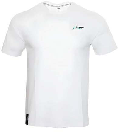 Li-Ning Badminton-T-Shirt für Herren mit großem Rückenaufdruck, Weiß, weiß, XXL