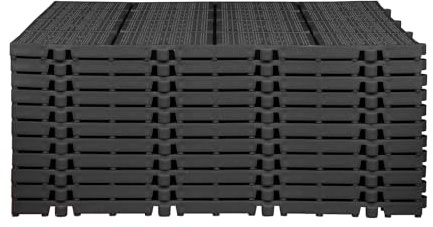 Fixkraft 11x Bodenfliese 1 m² Terrasse Klickfliesen Werkstatt Garage schwarz