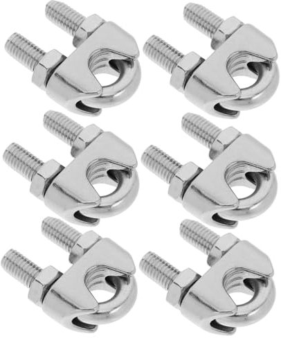 Morsetto per Fune M10 in Acciaio Inossidabile, 6 Pezzi Argento