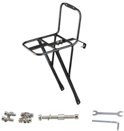 Gralara Porte-Bagages Vélo Avant Universel, Support Fourche Avant en Alliage d'Aluminium, Sacoche de Chargement, Rack Fourche pour Panier, pour Randonnée et Tourisme