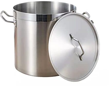 Genérico Olla de Acero Inoxidable Resistente con Tapa - 25 L, Uso Comercial y doméstico, Fondo Compuesto de Tres Capas Engrosado, Ideal para sopas y Cocina de Comedor (32 cm)