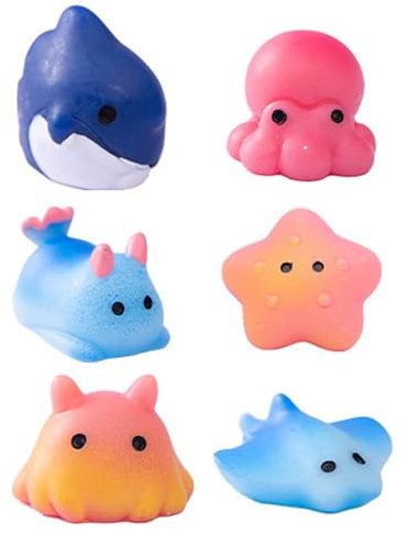 JUKOTA Giocattoli da Bagno 6 Pezzi - Giochi Bagnetto Senza Fori e Anti-Muffa per Bambini 1-4 Anni,Giocattoli Acquatici per Vasca e Doccia - Giocattoli da nuoto per neonati maschi e femmine