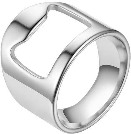 Anillo abridor de botellas de barman, abrebotellas de anillo, herramienta creativa para barra de cerveza, elegante anillo de acero de titanio, abridor de botellas de cerveza portátil creativo para
