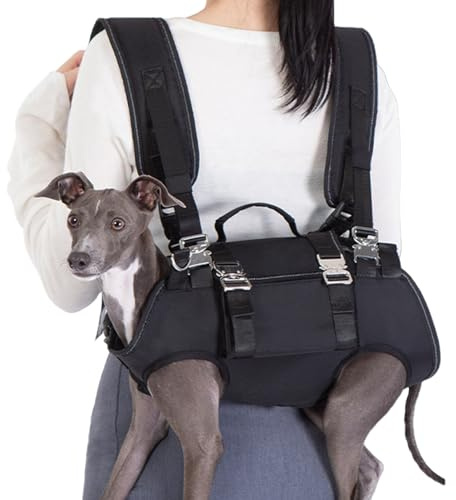 Arnés para perros con función de transporte, ayuda para transportar perros para cachorros, asiento ajustable, ayuda de movilidad para paseos, caminatas, personas mayores, cachorros, perros mayores
