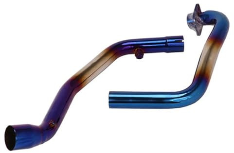 Tubos Escape Moto Silenciador De Escape para Motocicleta para Suzuki Gixxer 250 SF250 SF 51 Mm Tubo De Enlace Central Delantero Silenciador Enlace Tubo(Azul)