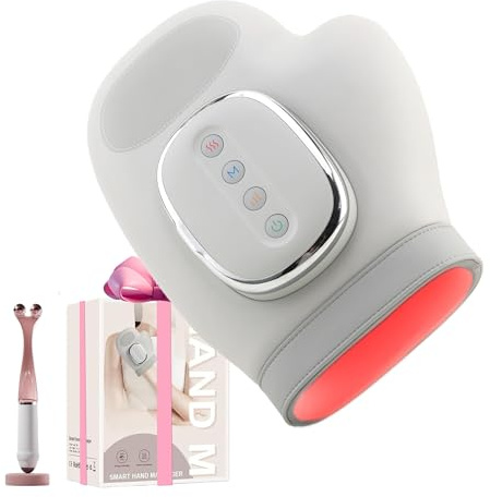 Stellamist Hand Massager with Heat and Compression, Cordless Hand Massager for Arthritis and Carpal Tunnel, 3 Massage 4 Temperatures 5 Compression Models