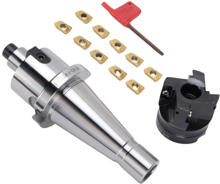 Fabater Versatile NT40-FMB22 Face End Mill Holder Set Extension with 10pcs APMT1604 Carbide Blades for CNC Milling Machines and Bench Drors