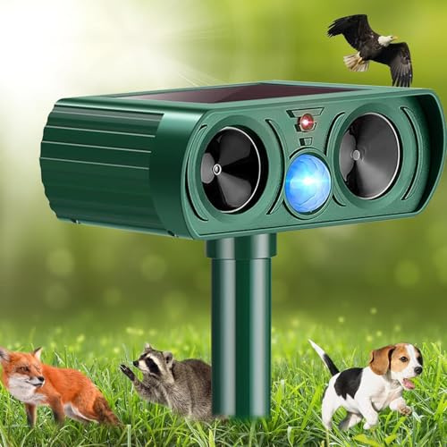 Ultraschall Katzenschreck für Garten, Solar Katzenabwehr Wasserdicht für Garten, Marderschreck mit PIR-Bewegungssensor, Wirksam Gegen Katzen, Hunde, Marder und Vögel