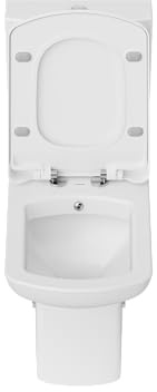 Creavit WC Standtoilette | Duowasserspülung 4L | Weiß | Wandnah + Softclose WC-Sitz mit Bidetfunktion