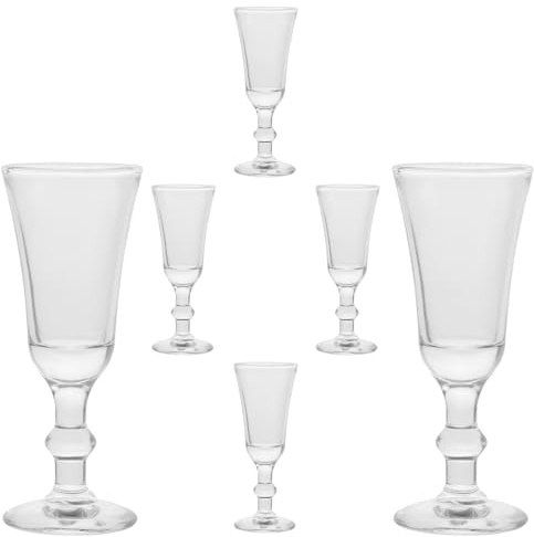 JECOMPRIS 6 Copas de Champán Transparentes de Cristal para Bar y Fiesta, Vasos de Cóctel con Base Alta, Resistentes para Banquetes y Celebraciones, Copas de Vino Tinto Elegantes