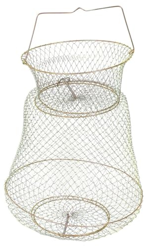 Toddmomy Fischreuse aus Metall Draht 54X33X33Cm Krebskorb Setzkescher für Freizeitangler und Süßwasserfischen