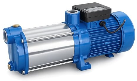 Bomba Centrifuga Multietapa 0.55 kW 0.75 CV Horizontal para Presion de Agua y Riego con Cuerpo de Fundicion Eje Inoxidable Funcion Silenciosa para Vivienda Jardin y Grupo de Presion FLUVIA