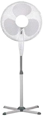Meet AI Muse 16 inch Pedestal Fan White 3 Speed Oscillating Floor Standing Plastic Adjustable Height Tilt Home & Office Use