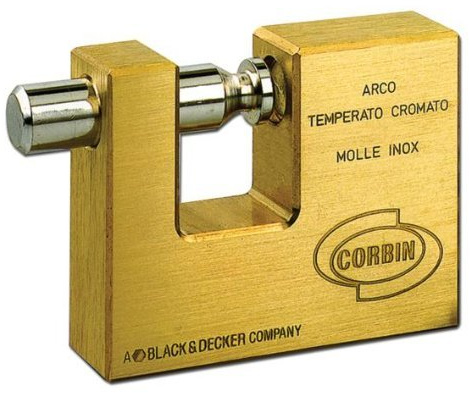 Lucchetto per Serranda in Ottone Corbin PL381 Misura 90 mm Misura int. 36X18 mm