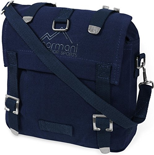 normani Motorrad Bike Satteltasche aus strapazierfähigem Canvas für Werkzeug oder Gepäck Farbe Navy