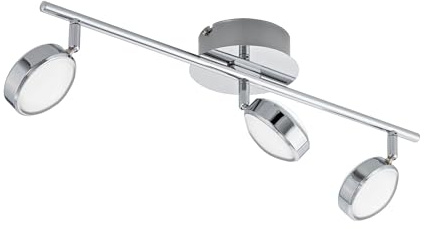 EGLO LED Deckenlampe Salto, 3 flammige Deckenleuchte | Deckenstrahler aus Metall und Kunststoff, Wohnzimmerlampe in Chrom, LED Flurlampe warmweiß