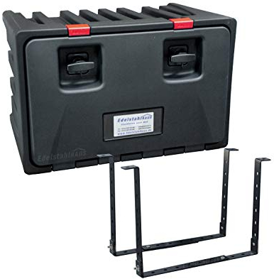 Lago BD082+VH070 Black Dog, Werkzeugkasten inkl. Halter, LKW Staukasten aus Kunststoff 700x450x470 mm