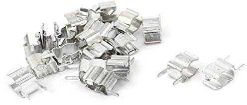 sourcing map 20 Stücke Dicker Silber Ton Clips Halter Halterung für 5mm x 20mm Sicherung DE de