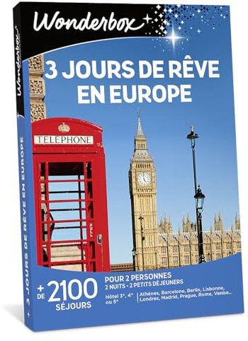 Wonderbox - Week-End en Amoureux - Coffret Cadeau - Idée Cadeau Séjours