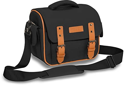 Pedea Kameratasche Vintage für Spiegelreflexkamera DSLR SLR Fototasche für DLSM Systemkamera mit Zubehör und Objektiven inkl. Regenschutzhülle, Gr. XL schwarz