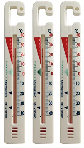 3 x Thermometer aus Plastik z.B. nutzbar als Kühlschrankthermometer bzw. Gefrierfach, Kühlschrank oder Gefriertruhe