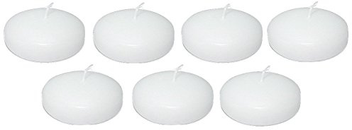 D'light Online Large White Floating Candles 3 Inch Wax Discs for Events, Weddings, Spa, Home Decor, Special Occasions, Cylinder Vases, Centerpieces, Pool and Holidays (Large - 3 (Set of 24), White)