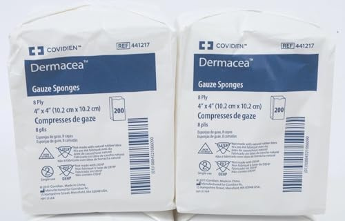 Covidien Dermacea 4 x 4 inch Gauze Sponge 8 Ply, Sterile (Pack of 100)