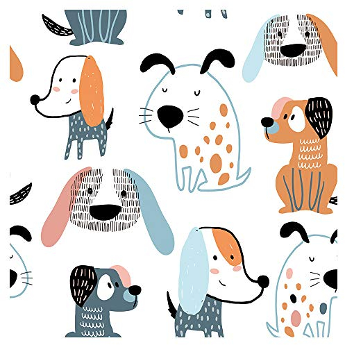murando Vlies Tapete Kinderzimmer Tiere Deko Panel Fototapete Wanddeko 10 m Tapetenrolle Mustertapete Wandtapete modern design Dekoration - Tiere Hunde für Kinder g-B-0162-j-a