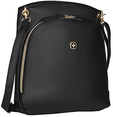 WENGER LeaSophie Messenger Bag zum Umhängen, Tabletfach bis 10 Zoll, 6 l, Damen Herren, Business Uni Schule Reisen, Schwarz, 610189